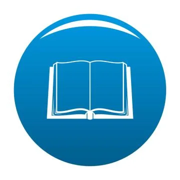 Book deployed icon blue Stock Illustration