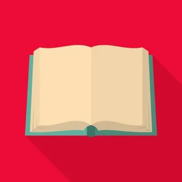Book deployed icon, flat style Stock Illustration