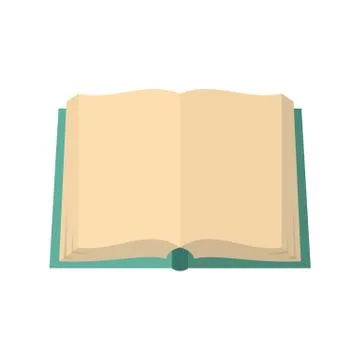 Book deployed icon, flat style Stock Illustration