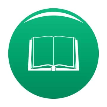 Book deployed icon green Stock Illustration