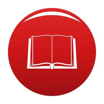 Book deployed icon red Stock Illustration