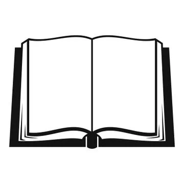 Book deployed icon, simple black style Stock Illustration
