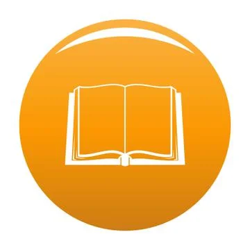 Book deployed icon vector orange Stock Illustration