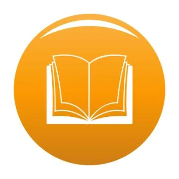 Book dictionary icon orange Stock Illustration