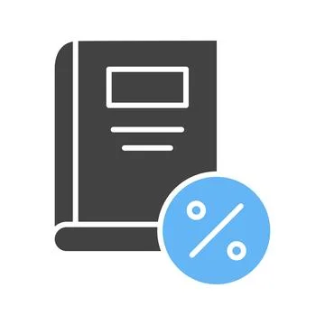 Book Discount Icon Image. Illustrazione stock