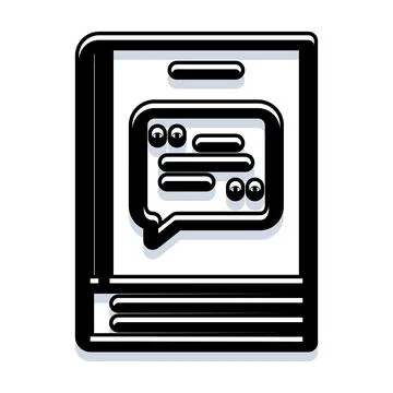 Book displaying speech bubble message communication icon Stock Illustration