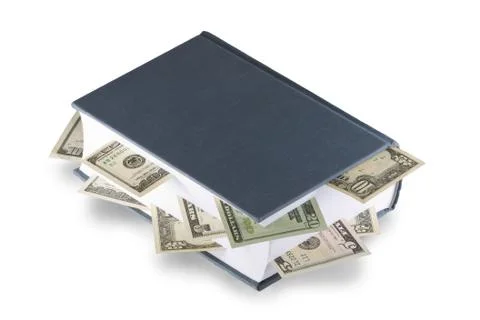 Book with dollars Stock Photos