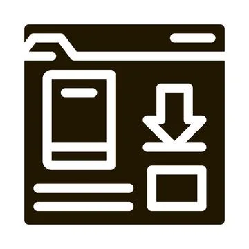 Book download folder icon Vector Glyph Illustration Stock Illustration