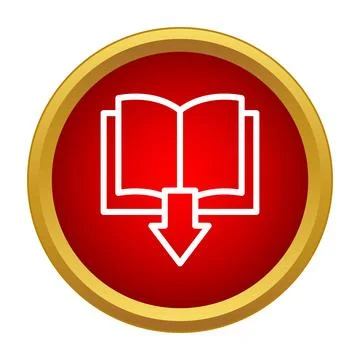 Book download icon representing digital literature access 스톡 일러스트