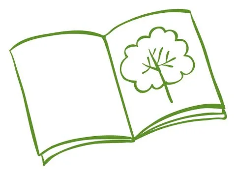 A book with a drawing of a tree Stock Illustration