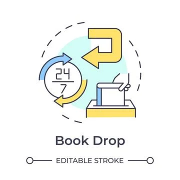 Book drop multi color concept icon Stock Illustration