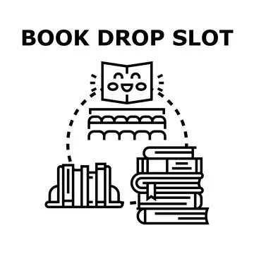 Book dropping slot for returning library materials Stock Illustration