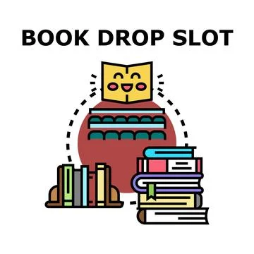 Book dropping slot for returning library materials Stock Illustration