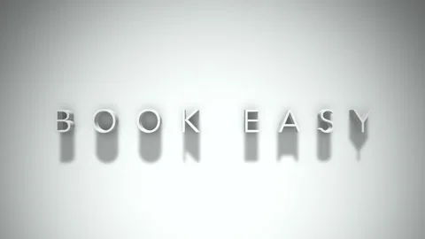 Book easy 3D title animation with shadows on a white background Stock Footage 297666857