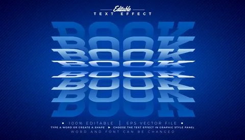Book Editable Text Effect Design Vector Graphic Style with Book Page Letter.. Stock Illustration