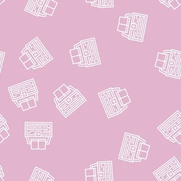 Book educate knowledge line seamless pattern Stock Illustration