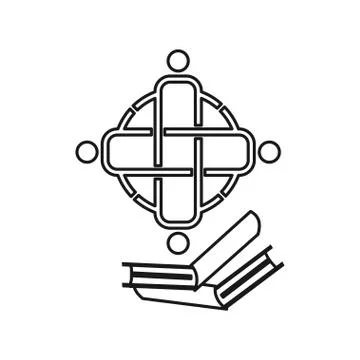 Book Education Commitment Teamwork Together Outline Logo Stock Illustration