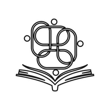 Book education Commitment Teamwork Together Outline Logo Stock-Illustration