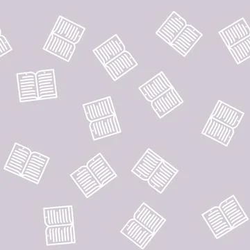 Book education line vector seamless pattern Stock Illustration
