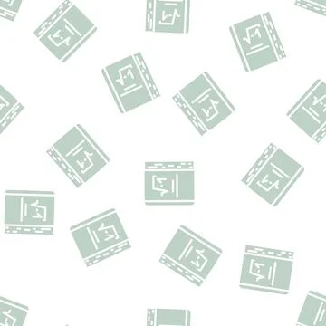 Book educational glyph vector seamless pattern Illustrazione stock