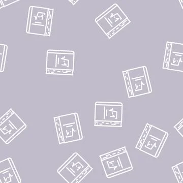 Book educational line vector seamless pattern Stock Illustration