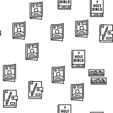 Book Educational Literature Read Vector Seamless Pattern Ilustración de archivo