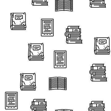 Book Educational Literature Read Vector Seamless Pattern 스톡 일러스트