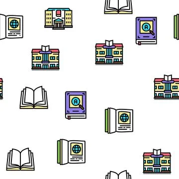 Book Educational Literature Read Vector Seamless Pattern Ilustración de archivo