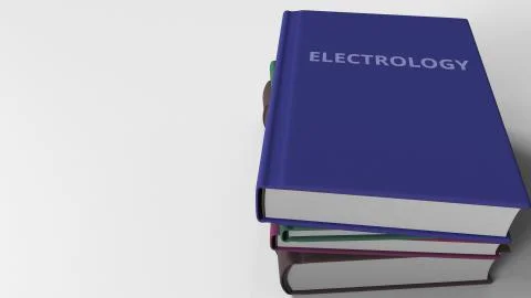 Book with ELECTROLOGY title. 3D rendering 스톡 일러스트