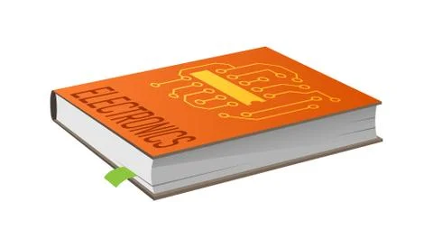 Book on Electronics with Bookmark Vector Illustration Stockillustratie