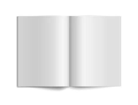 Book empty mockup. Paper sheet. Open magazine journal or fold catalog template Stock Illustration
