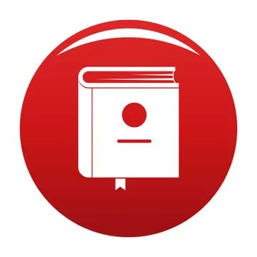 Book encyclopedia icon red Stock Illustration