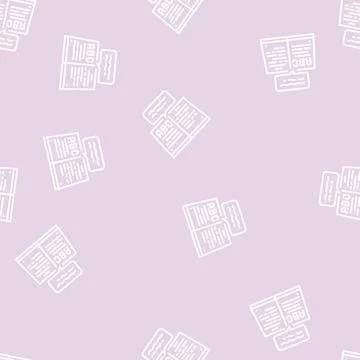 Book english line seamless pattern Stock Illustration
