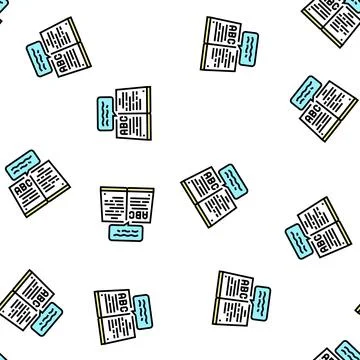 Book english vector seamless pattern 스톡 일러스트