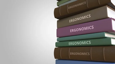Book with ERGONOMICS title, loopable 3D animation Stock Footage 103120375