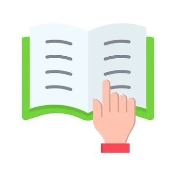 Book Finger Icon Image. Stock Illustration