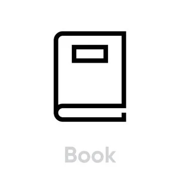 Book flat icon. Editable Vector Stroke. Stock Illustration