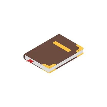 Book flat isometry vector on white background Stock Illustration