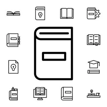 Book flat vector icon in books pack Stock Illustration