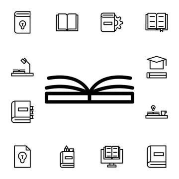 Book flat vector icon in books pack Stock Illustration