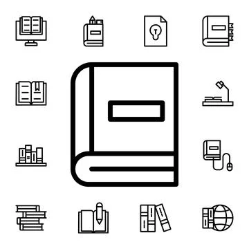 Book flat vector icon in books pack Stock Illustration