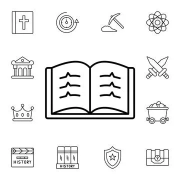 Book flat vector icon in history pack Stock Illustration