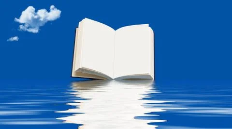 Book floating on the ocean Stock Photos