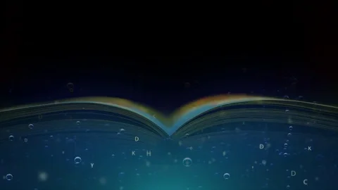 The book is floating under the water. A book of adventures and fantasies about Stock Footage 80570096