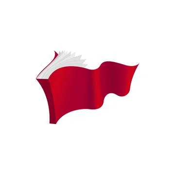 A book with a fluttering cover like a cape. vector symbol Stock Illustration