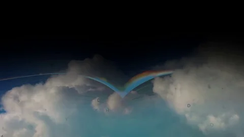 The book is flying in the clouds. Tales and dreams in the clouds Stock Footage