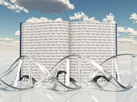 Book with Gentic Code 스톡 일러스트