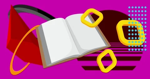 Book with geometrical graphic elements Stock Footage 302232272