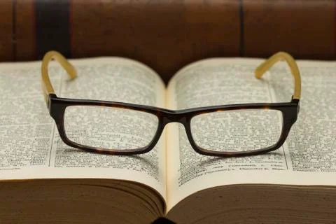 Book an glasses Stock Photos