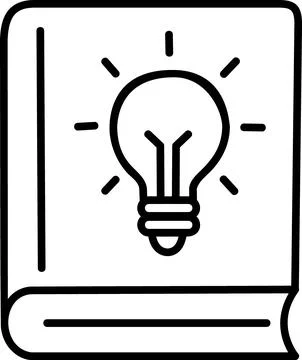 Book With Glowing Idea Light Bulb Icon Stock Illustration